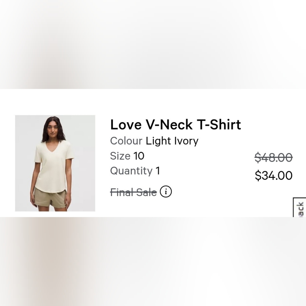 lululemon athletica Light Ivory V-Neck T-Shirt